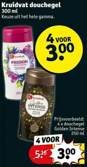 Kruidvat Douchegel golden intense aanbieding