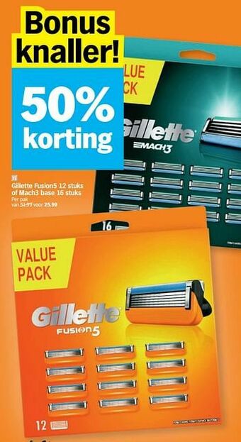 Albert Heijn Gillette fusion5 of mach3 base aanbieding