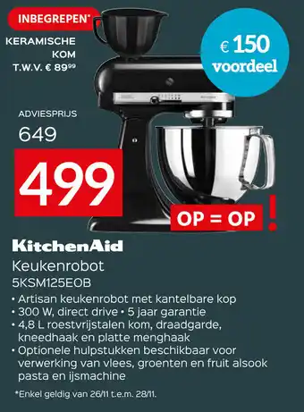 Exellent KitchenAid Keukenrobot 5KSM125EOB aanbieding