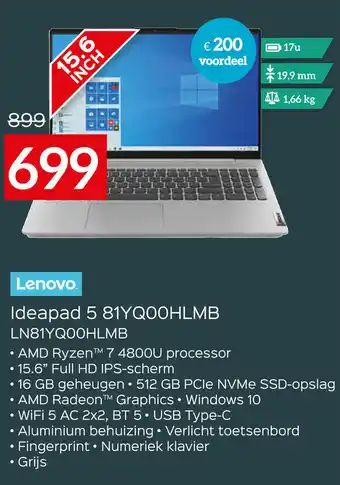 Exellent Lenovo Ideapad 5 81YQ00HLMB LN81YQ00HLMB aanbieding