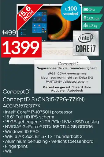 ConceptD 3 (CN315-72G-77KN) ACCN31572G77K