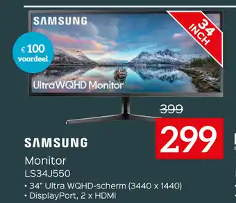 Exellent Samsung Monitor LS34J550 aanbieding