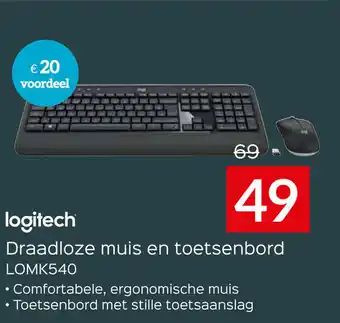 Exellent Logitech Draadloze muis en toetsenbord LOMK540 aanbieding