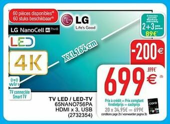 Cora Lg tv led - led-tv 65nano756pa aanbieding