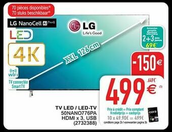 Cora Lg tv led - led-tv 50nano776pa aanbieding