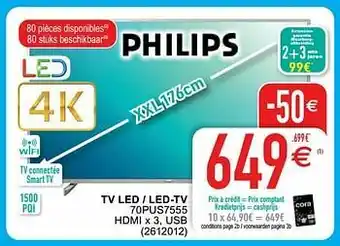 Cora Philips tv led - led-tv 70pus7555 aanbieding