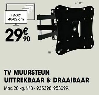 Electro Depot Tv muursteun uittrekbaar + draaibaar aanbieding