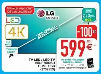Cora Lg tv led - led-tv 65up75006u aanbieding