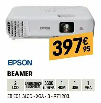 Electro Depot Epson beamer eb e01 3lcd - xga aanbieding