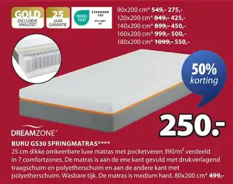 Jysk Buru GS30 Springmatras aanbieding