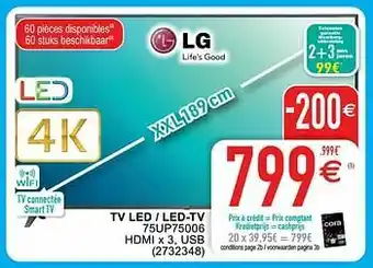 Cora Lg tv led - led-tv 75up75006 aanbieding