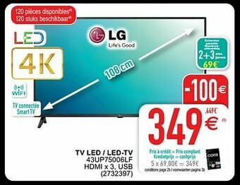 Cora Lg tv led - led-tv 43up75006lf aanbieding