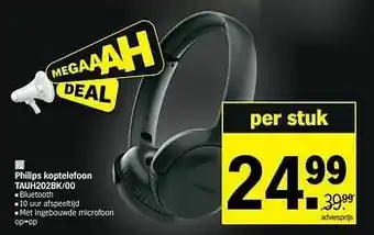 Albert Heijn Philips koptelefoon tauh202bk-00 aanbieding