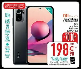 Cora Xiaomi smartphone redmi note 10s aanbieding