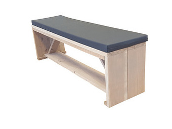 Brico Wood4you tuinbank Nick douglashout + kussen 190x38x43cm aanbieding