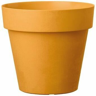 Brico Deroma bloempot Like plastiek mosterdgeel Ø22cm aanbieding