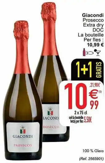 Cora Giacondi prosecco extra dry doc aanbieding