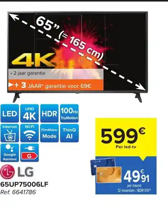 Carrefour LG 65UP75006LF 65" aanbieding