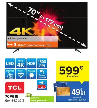 Carrefour TCL 70P615 70" aanbieding