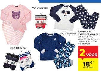 Carrefour Pyjama voor meisjes of jongens aanbieding