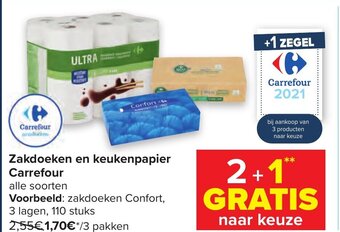 Carrefour Zakdoeken en keukenpapier aanbieding
