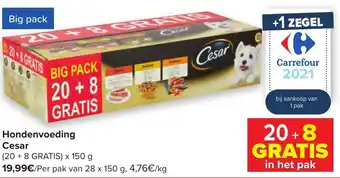 Carrefour Hondenvoeding Cesar 28x150g aanbieding