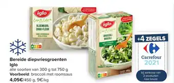 Carrefour Bereide diepvriesgroenten Iglo 450g aanbieding