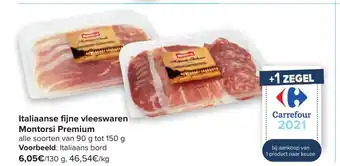 Carrefour Italiaanse fijne vleeswaren Montorsi Premium 130g aanbieding