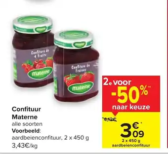 Carrefour Confituur Materne 2x450g aanbieding