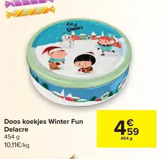 Carrefour Doos koekjes Winter Fun Delacre 454g aanbieding