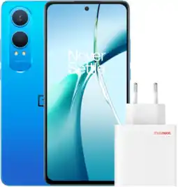 Coolblue OnePlus Nord CE 4 Lite 256GB Blauw 5G + OnePlus Oplader 80W met 2 Poorten + Usb C kabel aanbieding