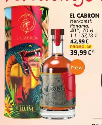 Cora El Cabron Spiced Rum 700ml aanbieding