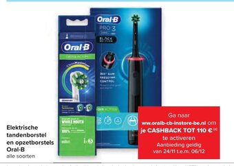 Carrefour Elektrische tandenborstel en opzetborstels Oral-B aanbieding