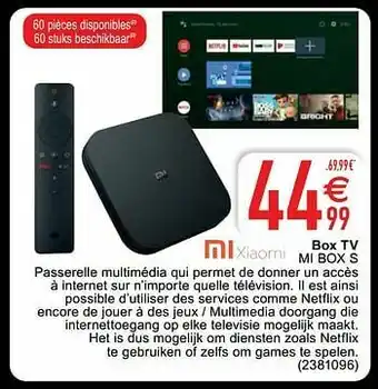 Cora Xiaomi box tv mi box s aanbieding