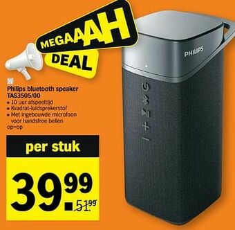 Albert Heijn Philips bluetooth speaker tas3505-00 aanbieding