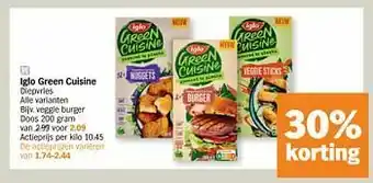 Albert Heijn Iglo green cuisine veggie burger aanbieding