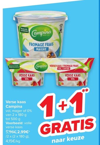 Carrefour Verse kaas Campina aanbieding