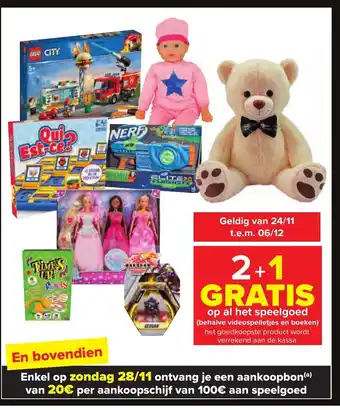 Op al het speelgoed