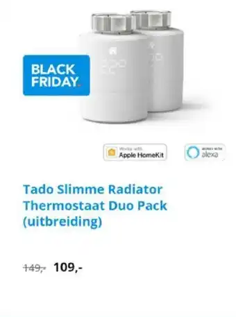 Coolblue Tado Slimme Radiator Thermostaat Duo Pack (uitbreiding) aanbieding