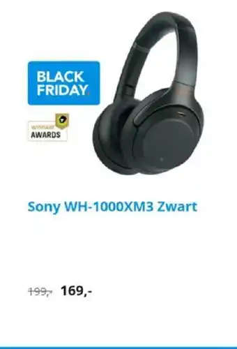 Coolblue Sony WH- 100XM3 Zwart aanbieding