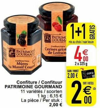 Cora Confiture - confituur patrimoine gourmand aanbieding