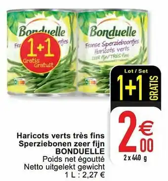 Cora Haricots verts très fins sperziebonen zeer fijn bonduelle aanbieding