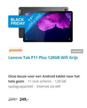 Coolblue Lenovo Tab P11 Plus 128gb Wifi Grijs aanbieding