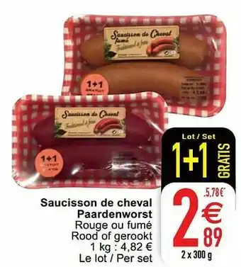 Cora Saucisson de cheval paardenworst aanbieding