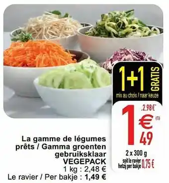 Cora La gamme de légumes prêts - gamma groenten gebruiksklaar vegepack aanbieding