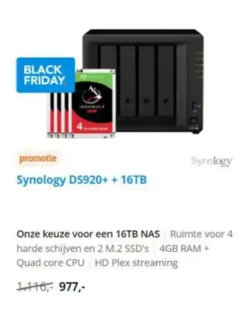 Coolblue Synology DS920+ + 16TB aanbieding