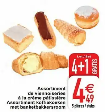 Cora Assortiment de viennoiseries à la crème pâtissière assortiment koffiekoeken met banketbakkersroom aanbieding
