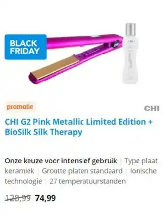 Coolblue CHI G2 Pink Metallic Limited Edition + BioSilk Silk Therapy aanbieding