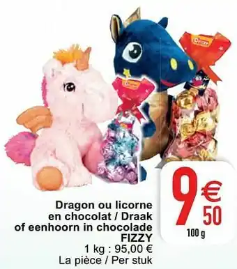 Cora Dragon ou licorne en chocolat - draak of eenhoorn in chocolade fizzy aanbieding