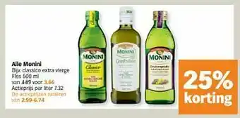 Albert Heijn Monini classico extra vierge aanbieding